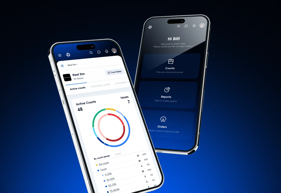 The Datascan app on two phones