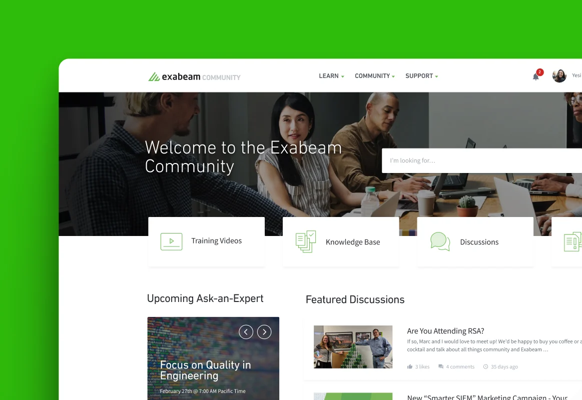 The Exabeam Community site