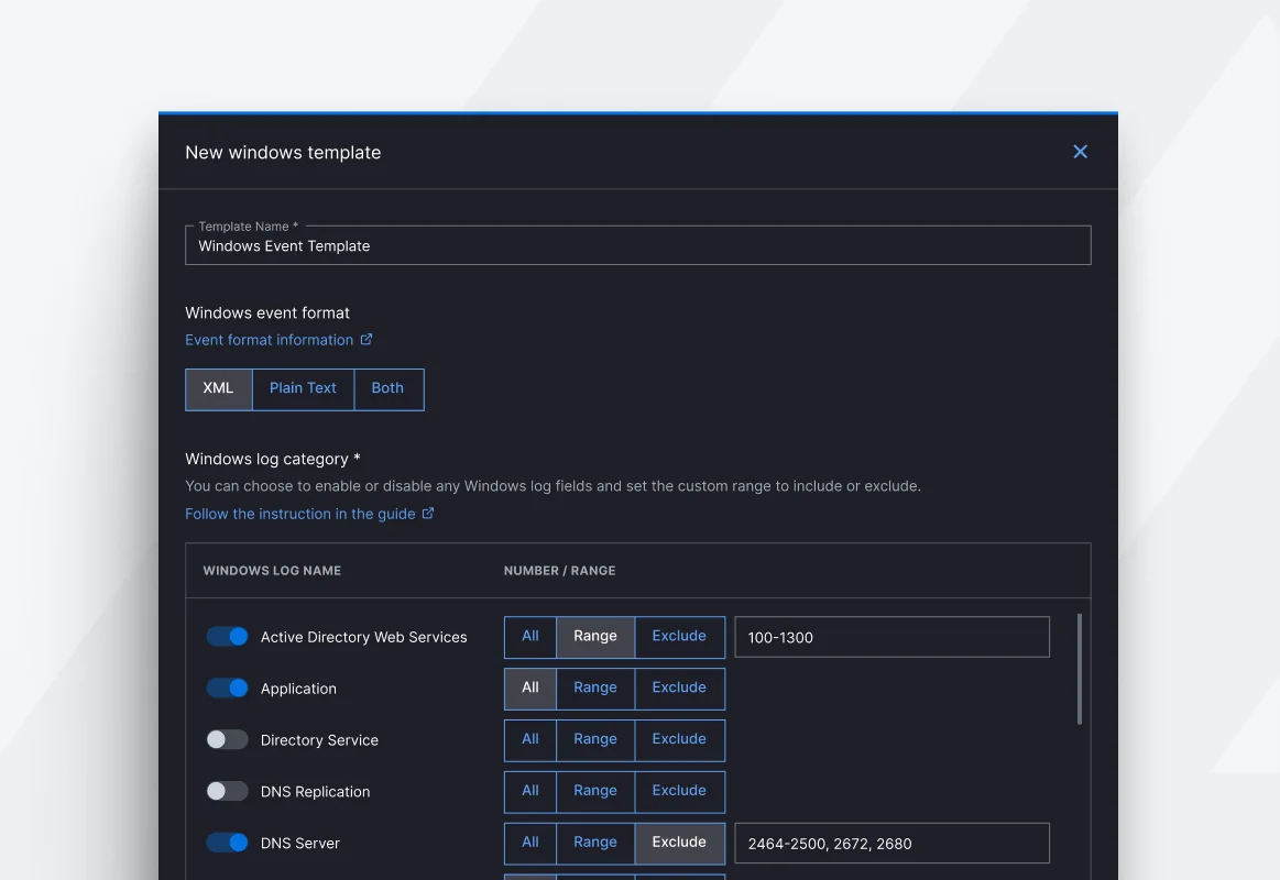 An Exabeam interface template