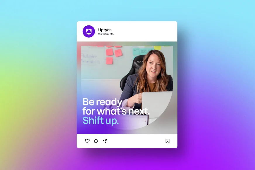 A gradient social post reading “Be ready for what’s next”