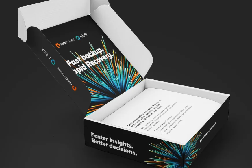 An opened direct mail kit